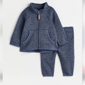 H&M 12-18m 2pc fleece lined set